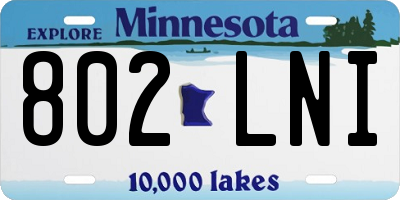 MN license plate 802LNI