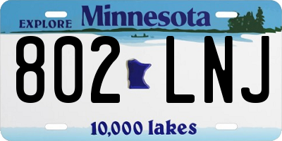 MN license plate 802LNJ