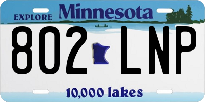 MN license plate 802LNP