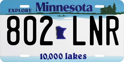 MN license plate 802LNR