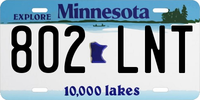 MN license plate 802LNT