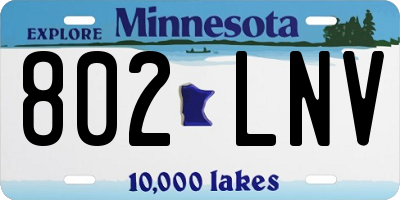 MN license plate 802LNV