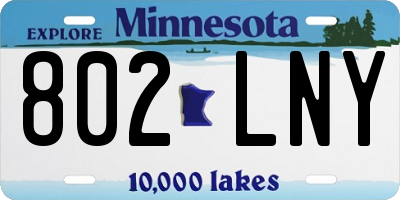 MN license plate 802LNY
