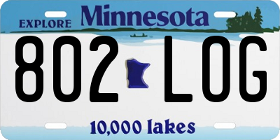 MN license plate 802LOG