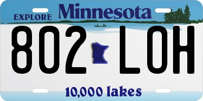MN license plate 802LOH