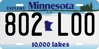 MN license plate 802LOO