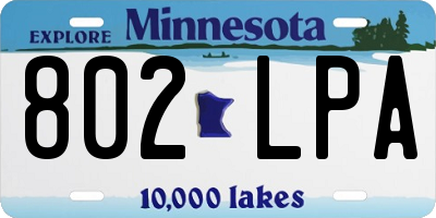 MN license plate 802LPA