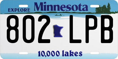 MN license plate 802LPB