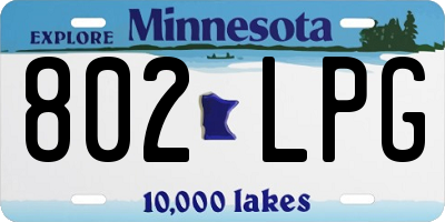 MN license plate 802LPG