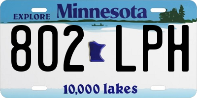 MN license plate 802LPH