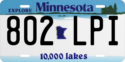 MN license plate 802LPI