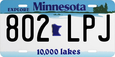 MN license plate 802LPJ