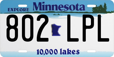 MN license plate 802LPL