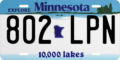 MN license plate 802LPN