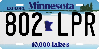 MN license plate 802LPR