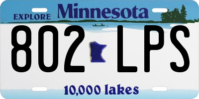 MN license plate 802LPS