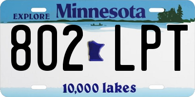 MN license plate 802LPT