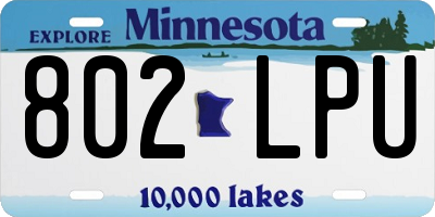 MN license plate 802LPU