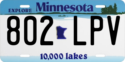 MN license plate 802LPV