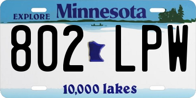 MN license plate 802LPW