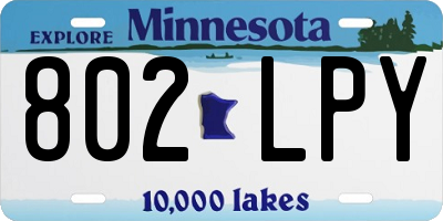 MN license plate 802LPY