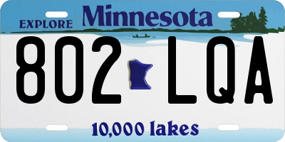 MN license plate 802LQA