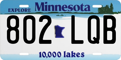 MN license plate 802LQB