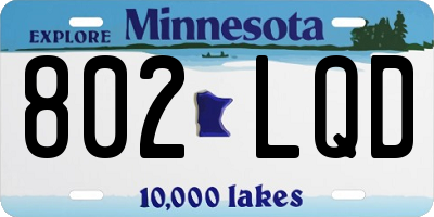 MN license plate 802LQD