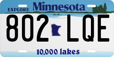 MN license plate 802LQE
