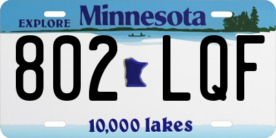 MN license plate 802LQF