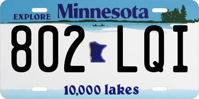 MN license plate 802LQI