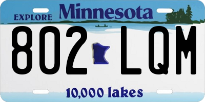 MN license plate 802LQM