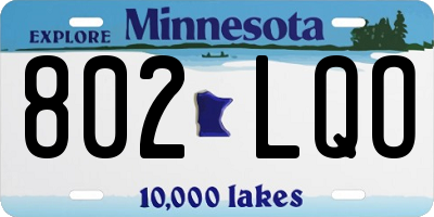 MN license plate 802LQO