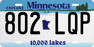 MN license plate 802LQP