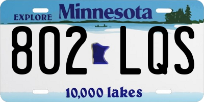 MN license plate 802LQS
