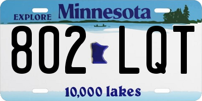 MN license plate 802LQT