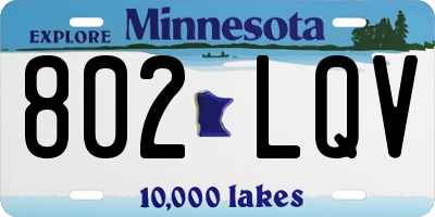 MN license plate 802LQV