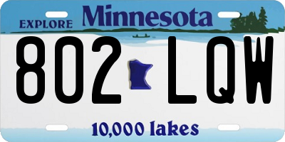MN license plate 802LQW