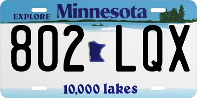 MN license plate 802LQX