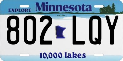 MN license plate 802LQY