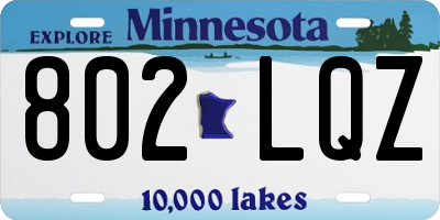 MN license plate 802LQZ