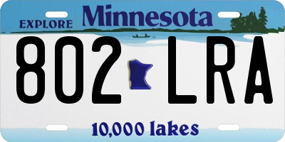 MN license plate 802LRA