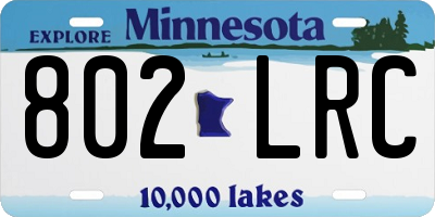MN license plate 802LRC