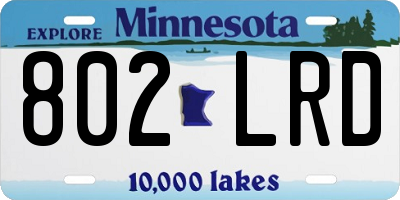 MN license plate 802LRD