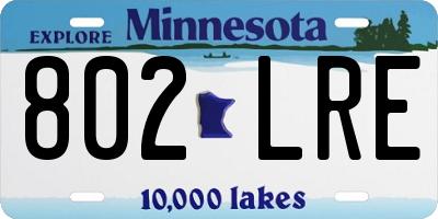 MN license plate 802LRE