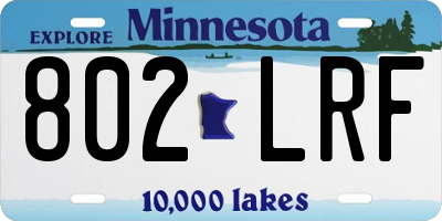 MN license plate 802LRF