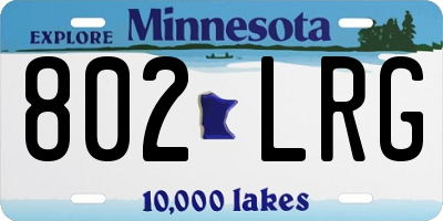 MN license plate 802LRG