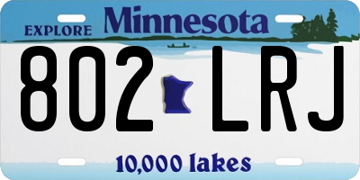 MN license plate 802LRJ