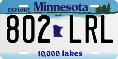 MN license plate 802LRL