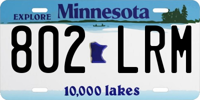 MN license plate 802LRM